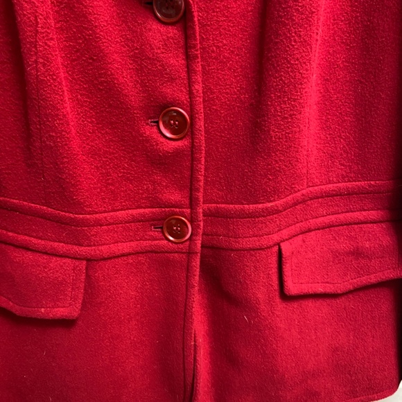 East 5th Red Blazer Jacket Classic Career Peacoat Soft Wool Blend Size 16 Button - Picture 4 of 6